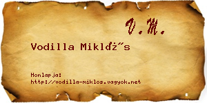 Vodilla Miklós névjegykártya
