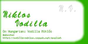 miklos vodilla business card